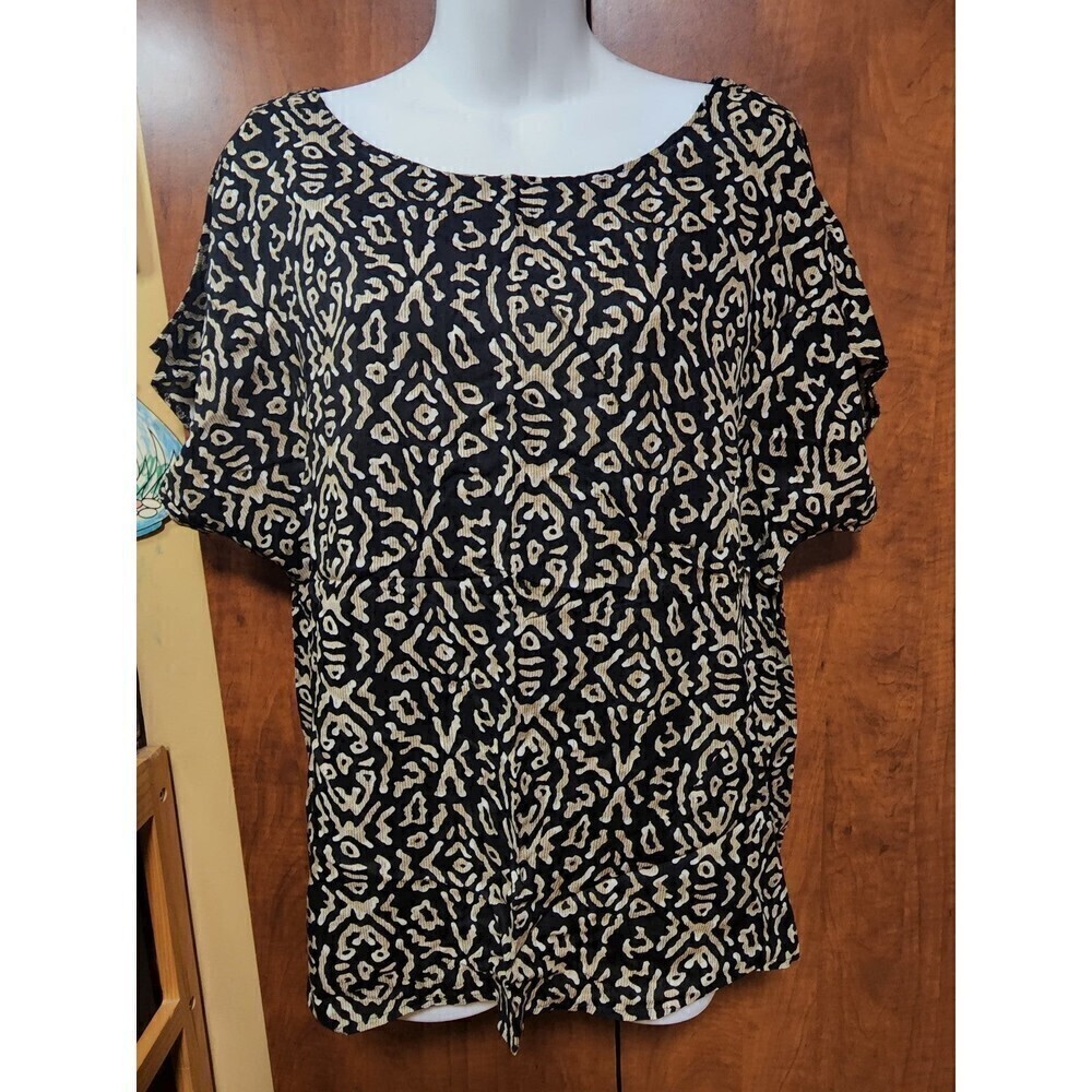 Avon Style Vintage Abstract Print Oversized Blouse Top (M/L) - Picture 11 of 12